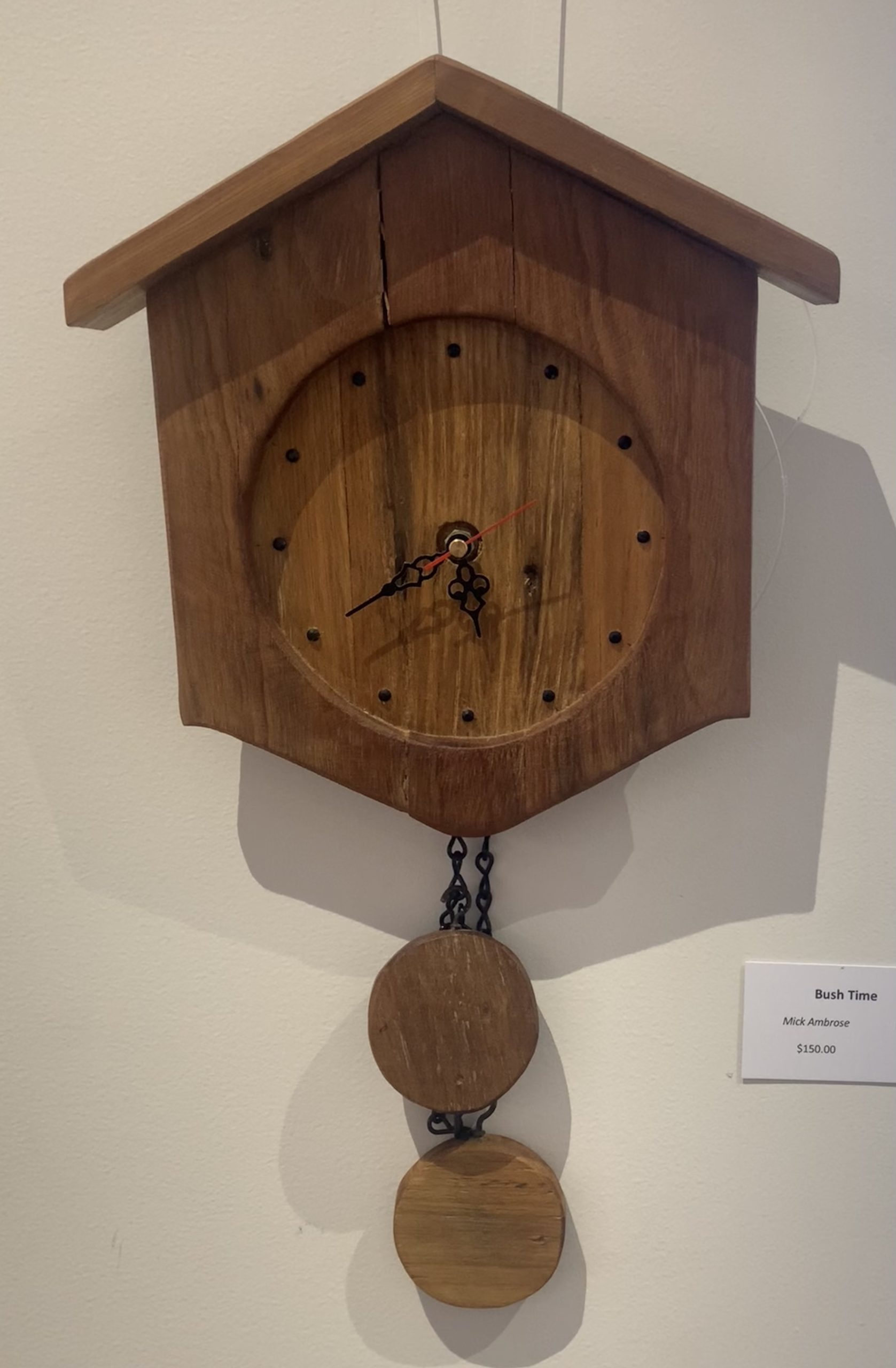 Hand made timber clock
